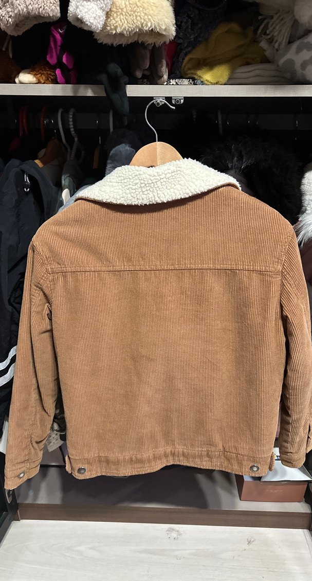 Kahverengi Kadife Kadın Ceket Kürklü - Görsel 2