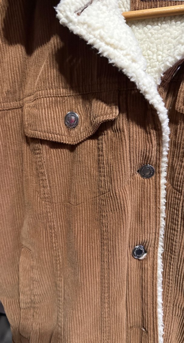 Kahverengi Kadife Kadın Ceket Kürklü - Görsel 4