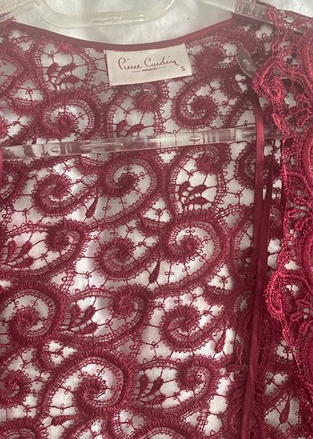 Bordo Dantel Detaylı Uzun Kadın Gecelik - Görsel 3