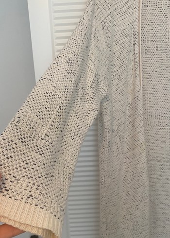 Bohem Tarzı Bej Örgü Kadın Hırka - Görsel 3