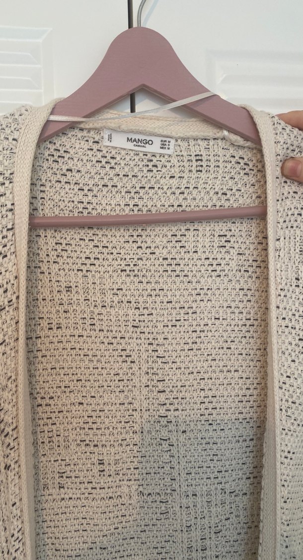 Bohem Tarzı Bej Örgü Kadın Hırka - Görsel 2