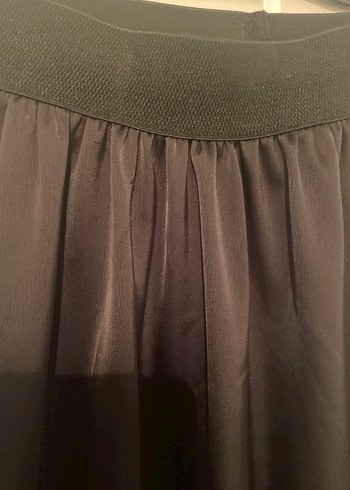 Siyah saten Uzun Kadın Etek - Görsel 3