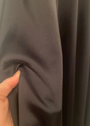 Siyah saten Uzun Kadın Etek - Görsel 2