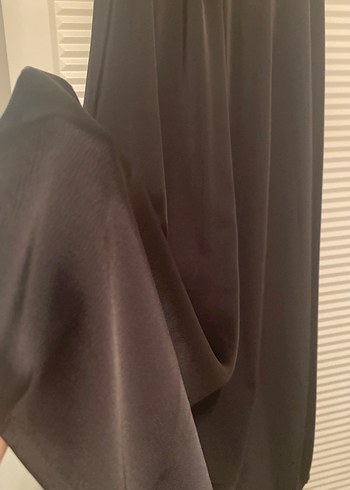 Siyah saten Uzun Kadın Etek - Görsel 4