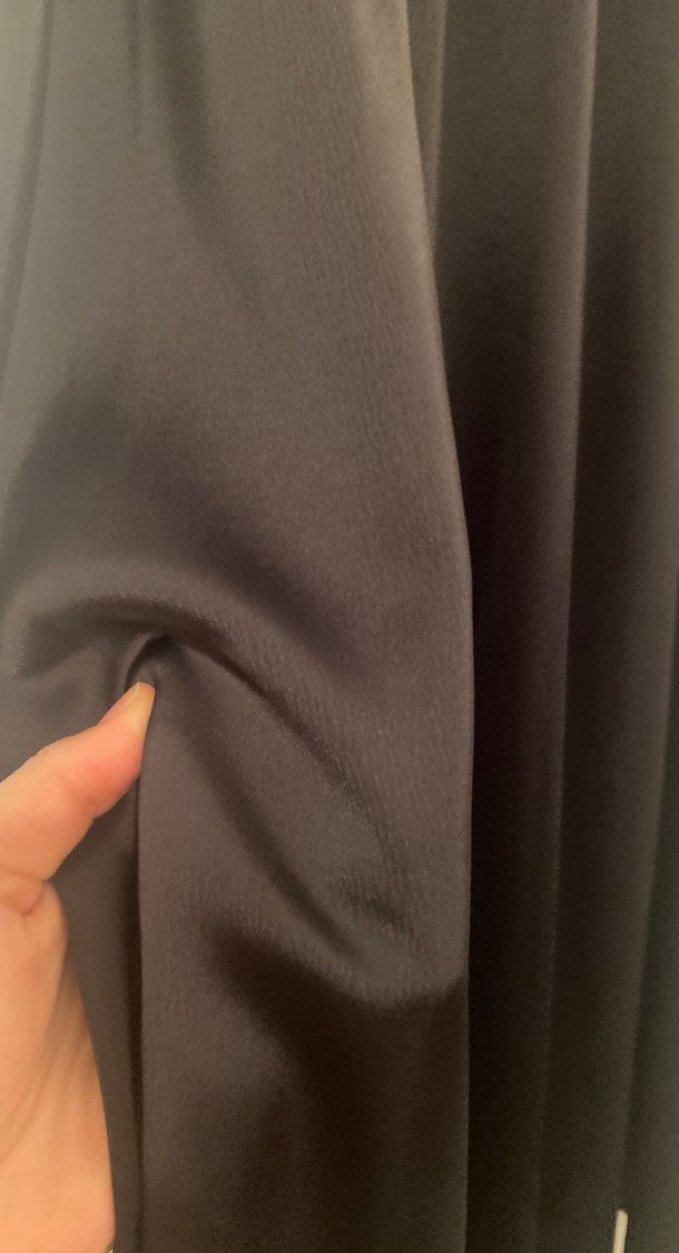 Siyah saten Uzun Kadın Etek - Görsel 2