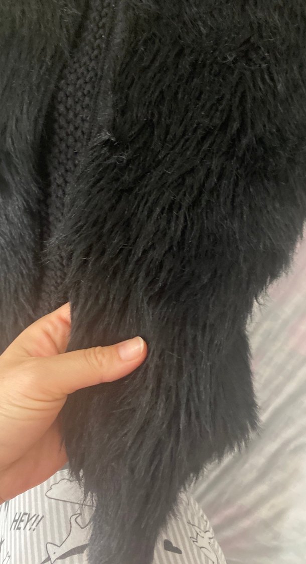 Siyah Kadın Kürk Detaylı yelek - Görsel 4