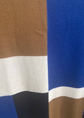 Desenli Uzun Kollu Midi Triko Elbise - Görsel 3