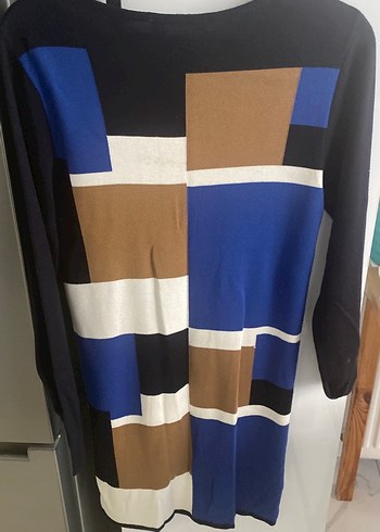 Desenli Uzun Kollu Midi Triko Elbise - Görsel 2