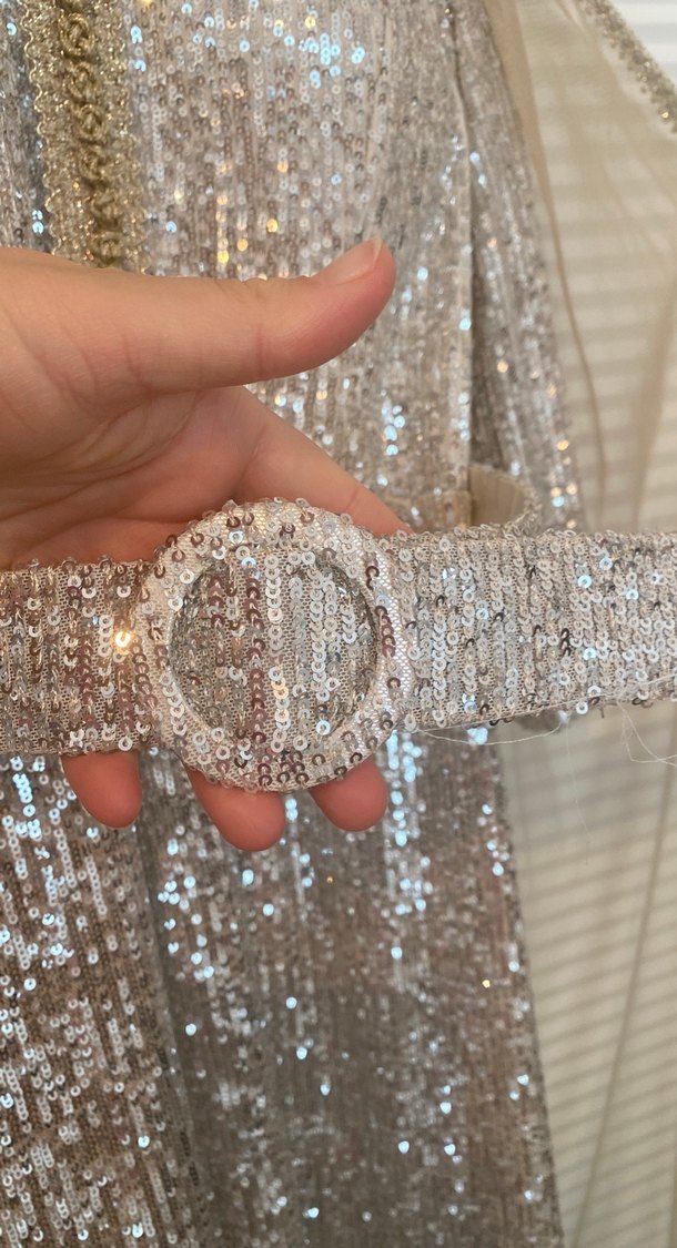 Altın sarısı, nişan ve kına gecesi  ve özel gün için abiye  - Görsel 4