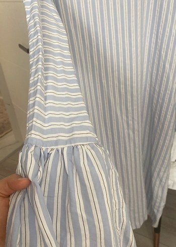 Mavi Çizgili Uzun Kollu Kadın Tunik - Görsel 3