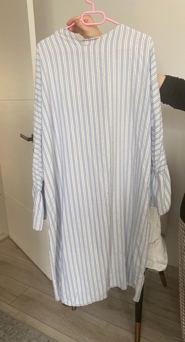 Mavi Çizgili Uzun Kollu Kadın Tunik - Görsel 2