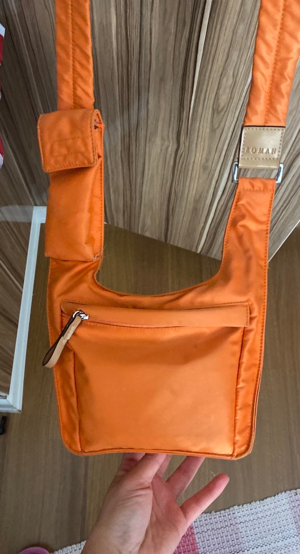Turuncu askılı çanta, roman marka eşsiz bir parça - Görsel 4