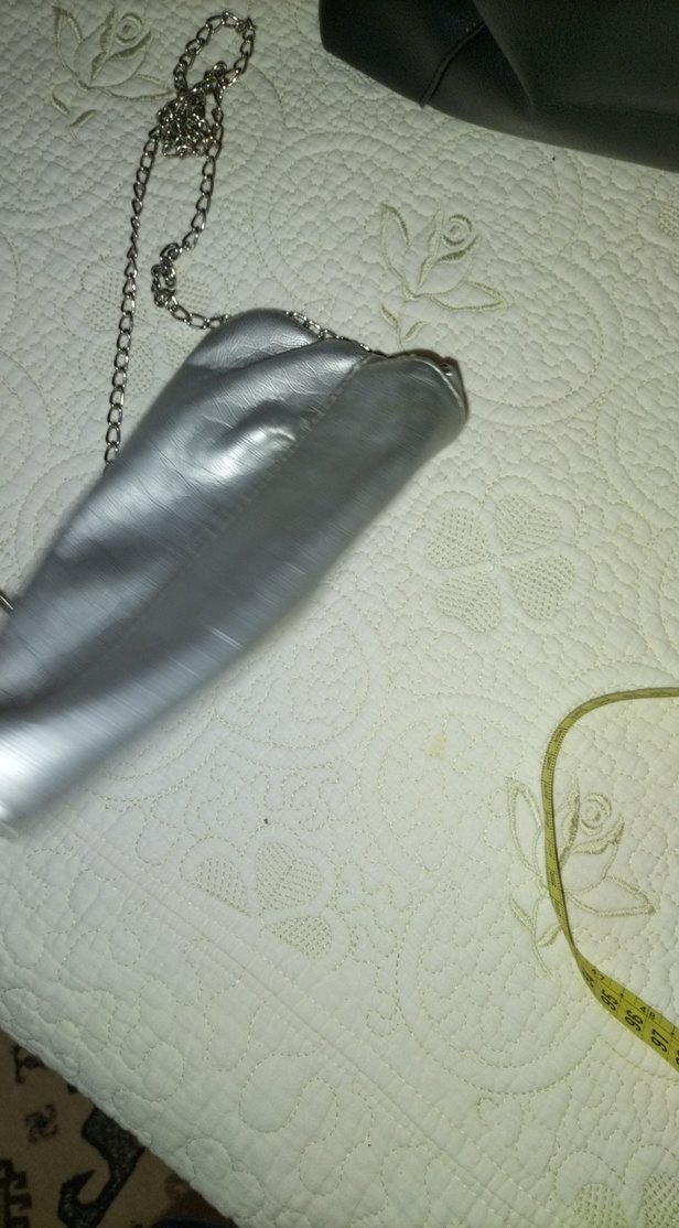 Gri Deri Kadın Çantası Metal Tokalı - Görsel 5