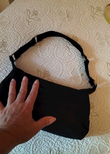 Siyah Süet Tokalı Kadın Çantası - Görsel 2