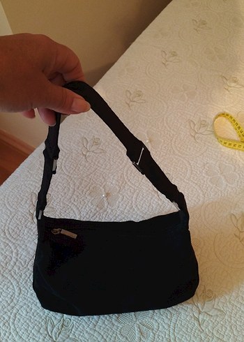 Siyah Süet Tokalı Kadın Çantası - Görsel 5