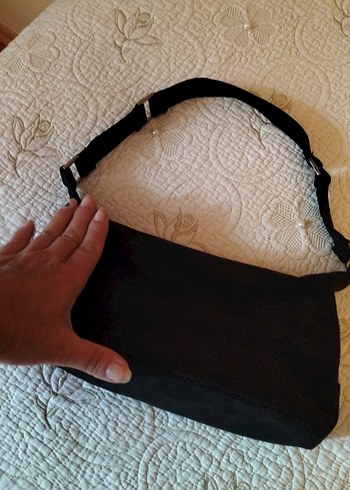 Siyah Süet Tokalı Kadın Çantası - Görsel 3