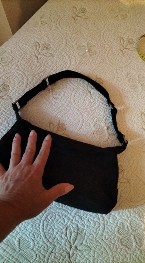 Siyah Süet Tokalı Kadın Çantası - Görsel 2