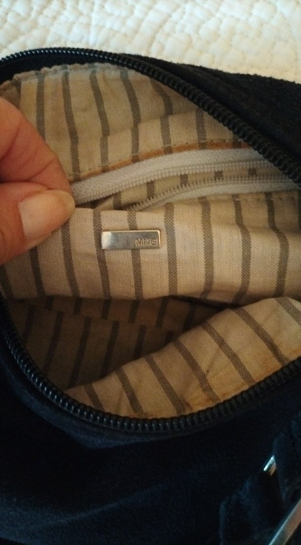 Siyah Süet Tokalı Kadın Çantası - Görsel 4