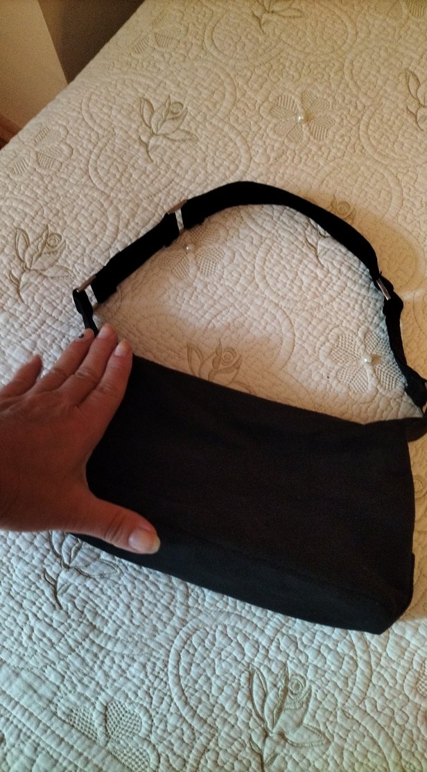 Siyah Süet Tokalı Kadın Çantası - Görsel 3