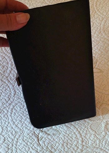 Siyah Süet Fermuarlı Kadın Portföy Çanta - Görsel 3