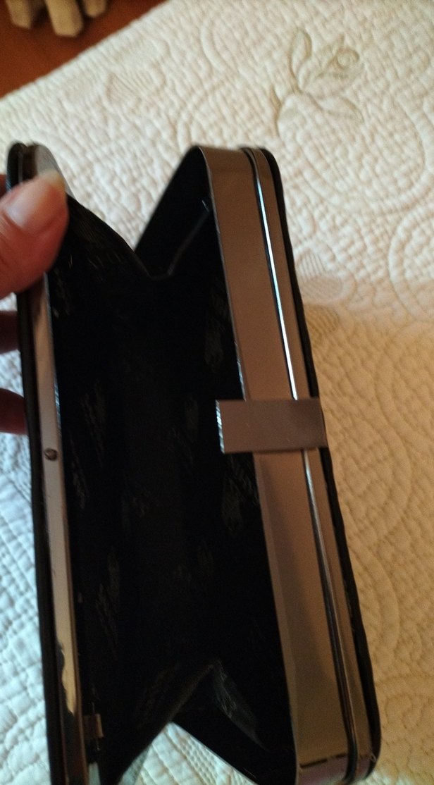 Siyah Süet Fermuarlı Kadın Portföy Çanta - Görsel 5