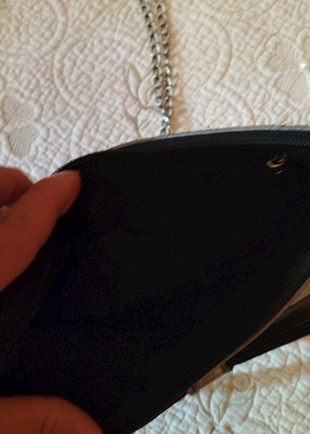 Gri Deri Zincir Askılı Kadın Çanta - Görsel 4