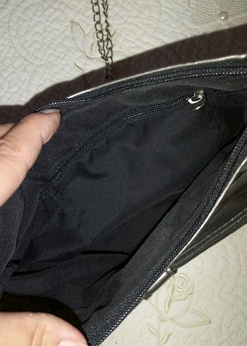 Gri Deri Zincir Askılı Kadın Çanta - Görsel 5