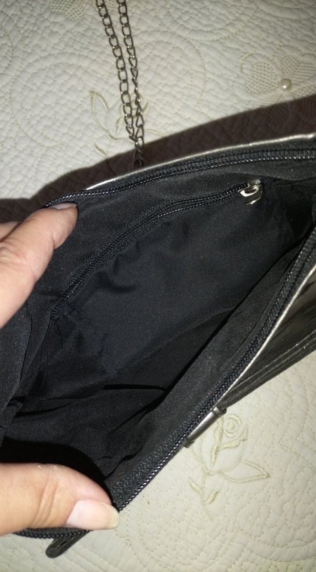 Gri Deri Zincir Askılı Kadın Çanta - Görsel 5