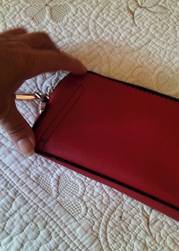 Kırmızı Deri Fermuarlı Bohem Kadın Cüzdanı - Görsel 2