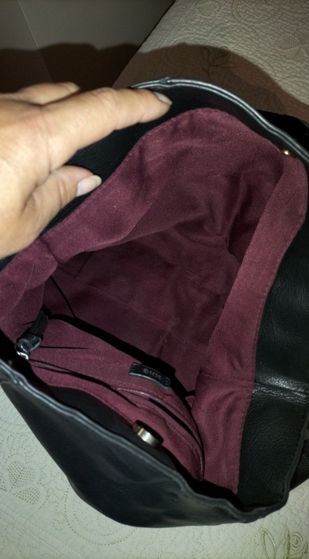 Kemerli Siyah Deri Midi kol Cantasi - Görsel 5