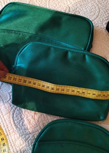 Parlak Yeşil Kadın Makyaj Çantası Seti - Görsel 4