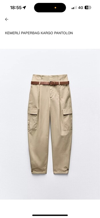 Zara paperbag kemerli pantolon