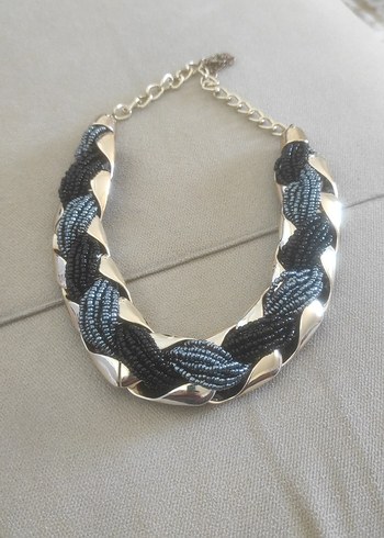 Accessorize Gri Yılan Desenli Boncuklu Kadın Kolye altın