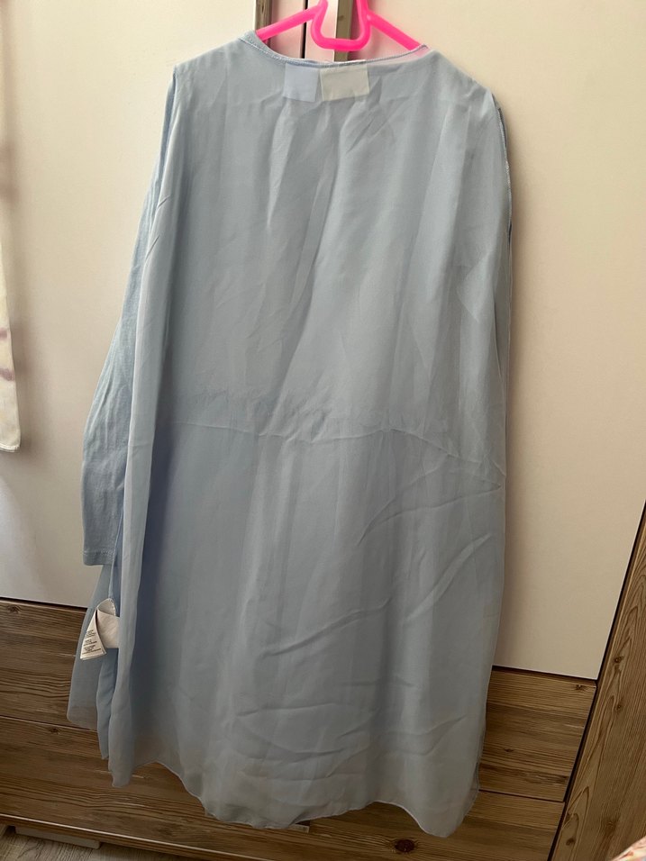 Mavi Uzun Kollu Kız Çocuk Elbise - Görsel 2