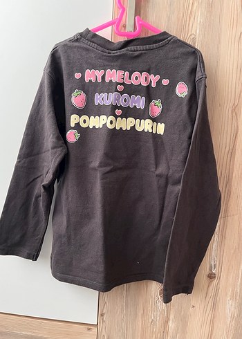 Kız Çocuk Gri Uzun Kollu Baskılı Tişört - Görsel 2