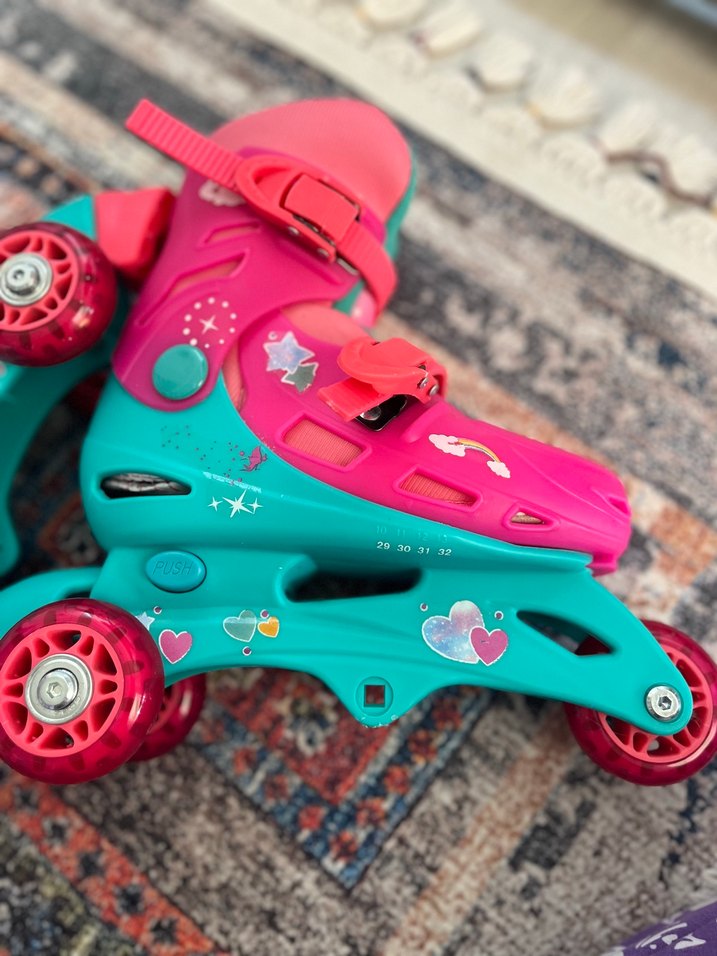 Kız Çocuk Pembe Baskılı Kaykay Pateni - Görsel 5