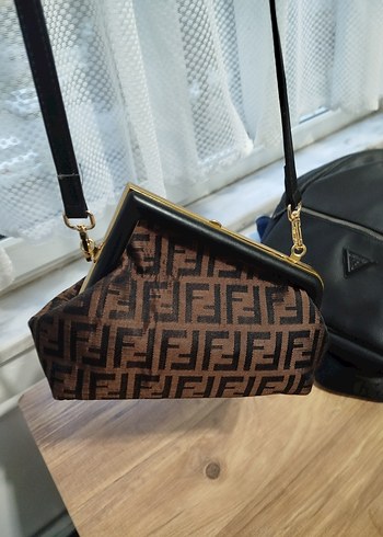 Fendi kahverengi Baskılı Tokalı Kadın Çanta