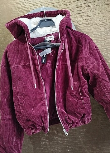 s Beden bordo Renk Kadife mont