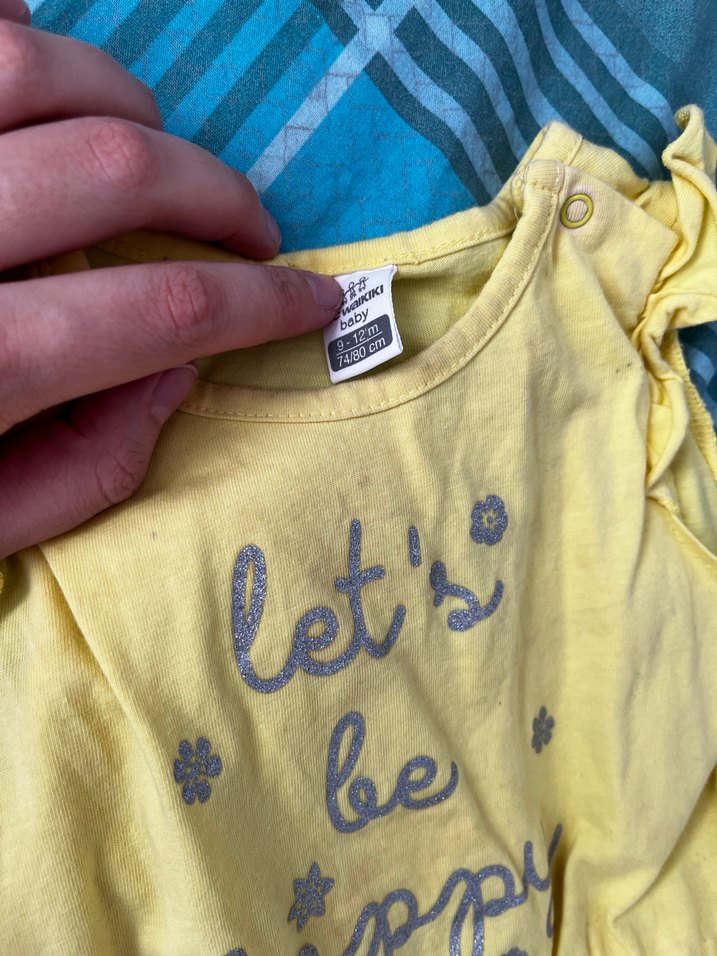 Sarı Bebek Kız Yazlık Tulum Seti - Görsel 3