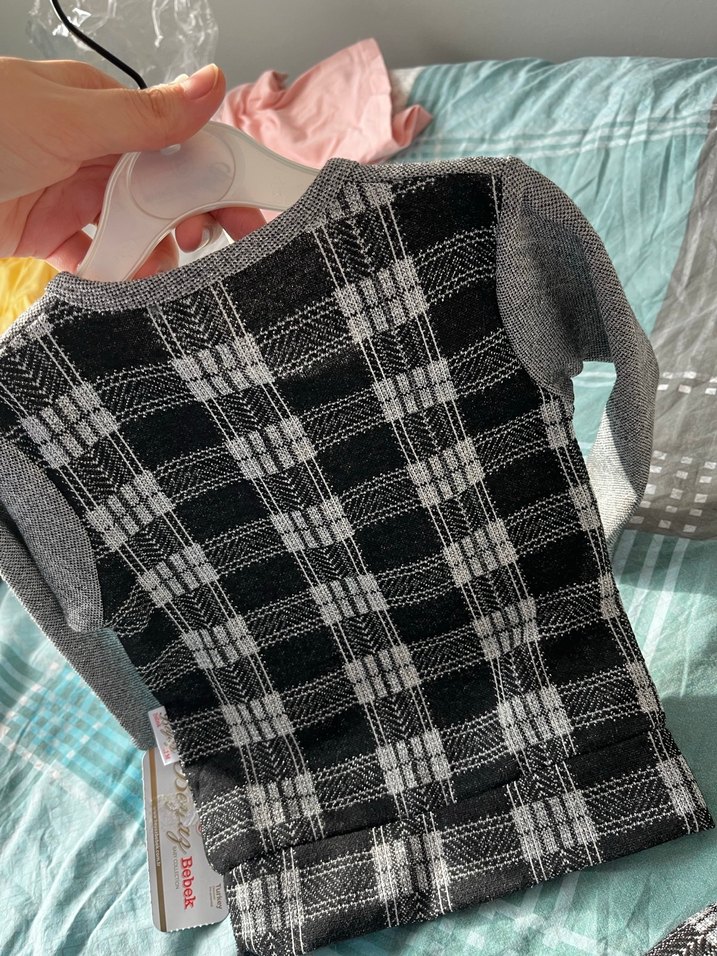 Gri Uzun Kollu Bebek Kız Takım - Görsel 4