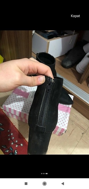 39 Beden siyah süet topuklu ayakkabı