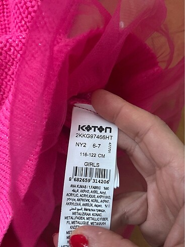 7 Yaş Beden pembe Renk Koton kazak elbise
