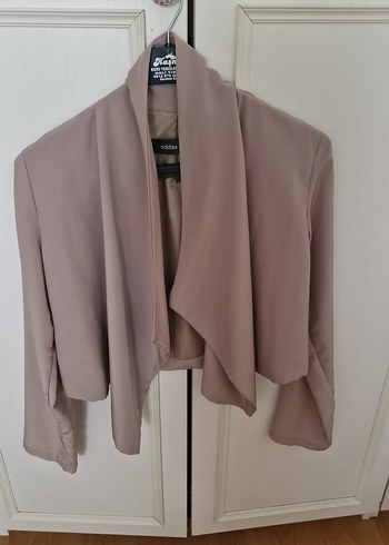 l Beden camel Renk Drapeli Bej Kadın Blazer
