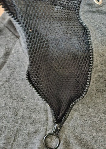 xs Beden Kadın Gri Yarım Fermuarlı Sweatshirt
