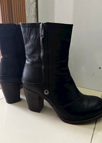 Greyder deri  Kadın Topuklu Bot - Görsel 6