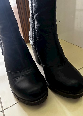 Greyder deri  Kadın Topuklu Bot - Görsel 2