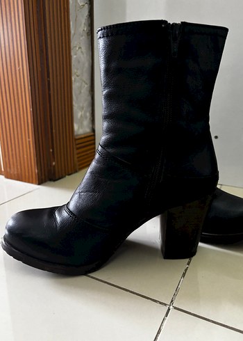 Greyder deri  Kadın Topuklu Bot - Görsel 3