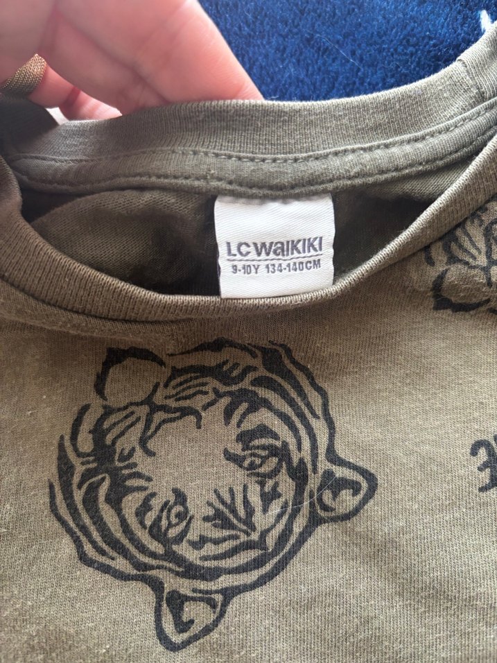 Haki Erkek Çocuk Uzun Kollu Baskılı Tişört - Görsel 2