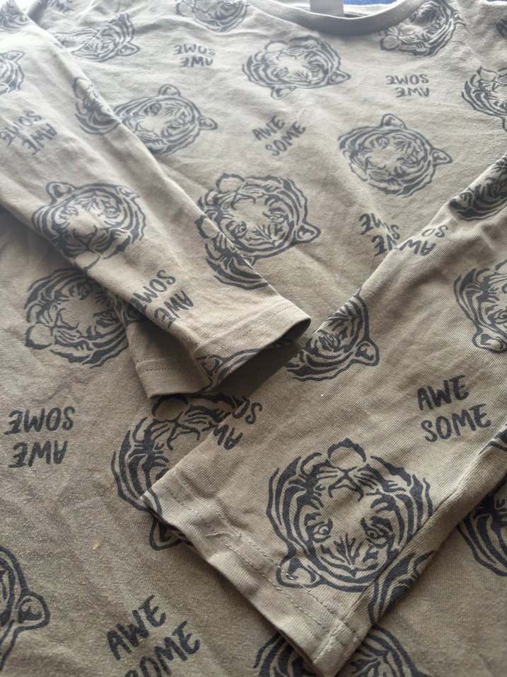 Haki Erkek Çocuk Uzun Kollu Baskılı Tişört - Görsel 3