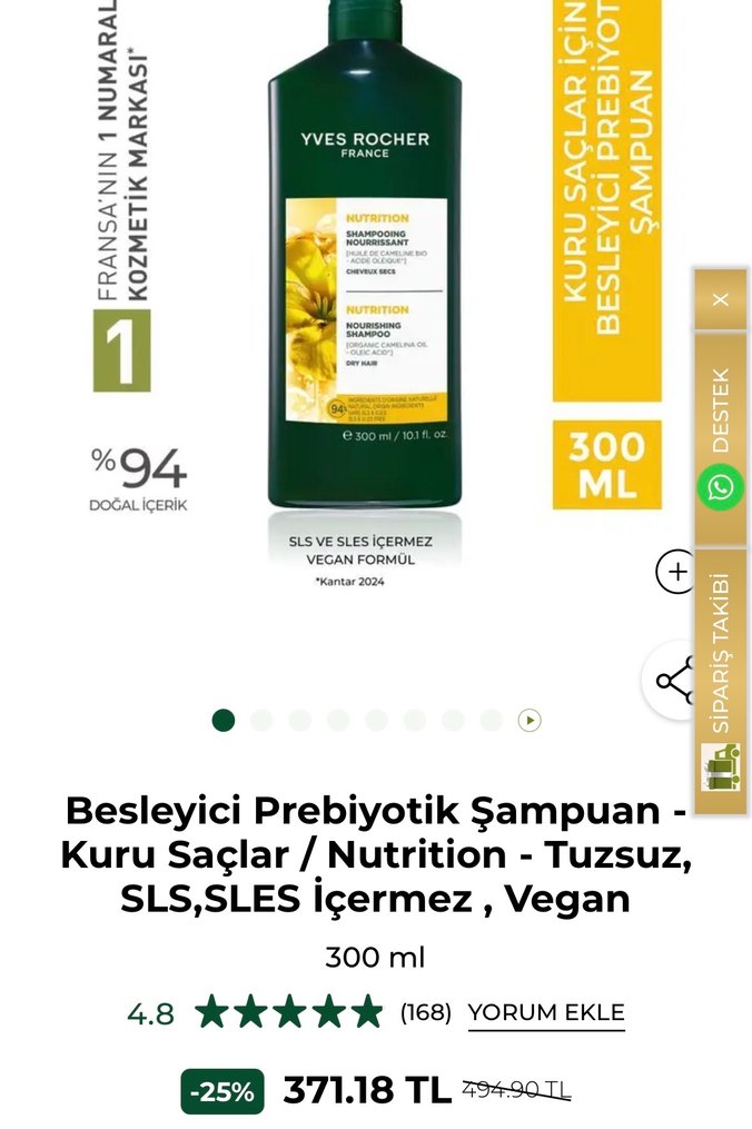 Yves Rocher Besleyici Şampuan Seti - Görsel 3
